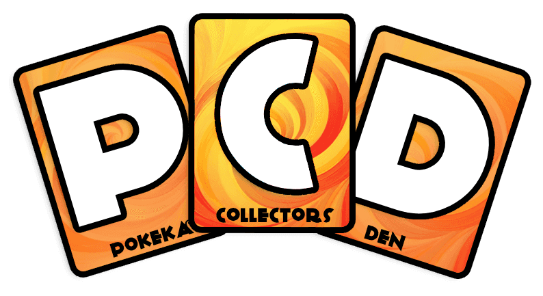 Three cards spelling PCD: Pokeka Collector's Den